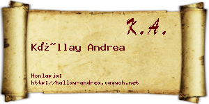 Kállay Andrea névjegykártya