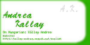 andrea kallay business card