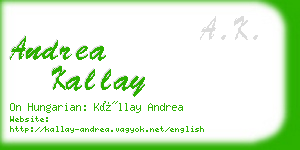 andrea kallay business card